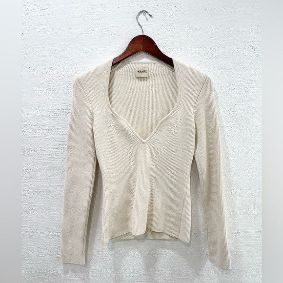 Khaite The Kirah Ribbed Sweater Ivory - Picture 2 of 6